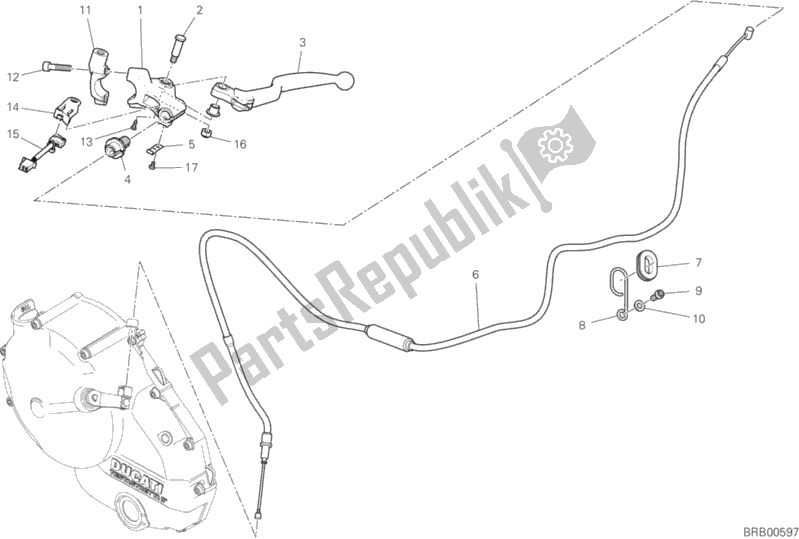 All parts for the Clutch Control of the Ducati Hypermotard 939 Thailand 2019